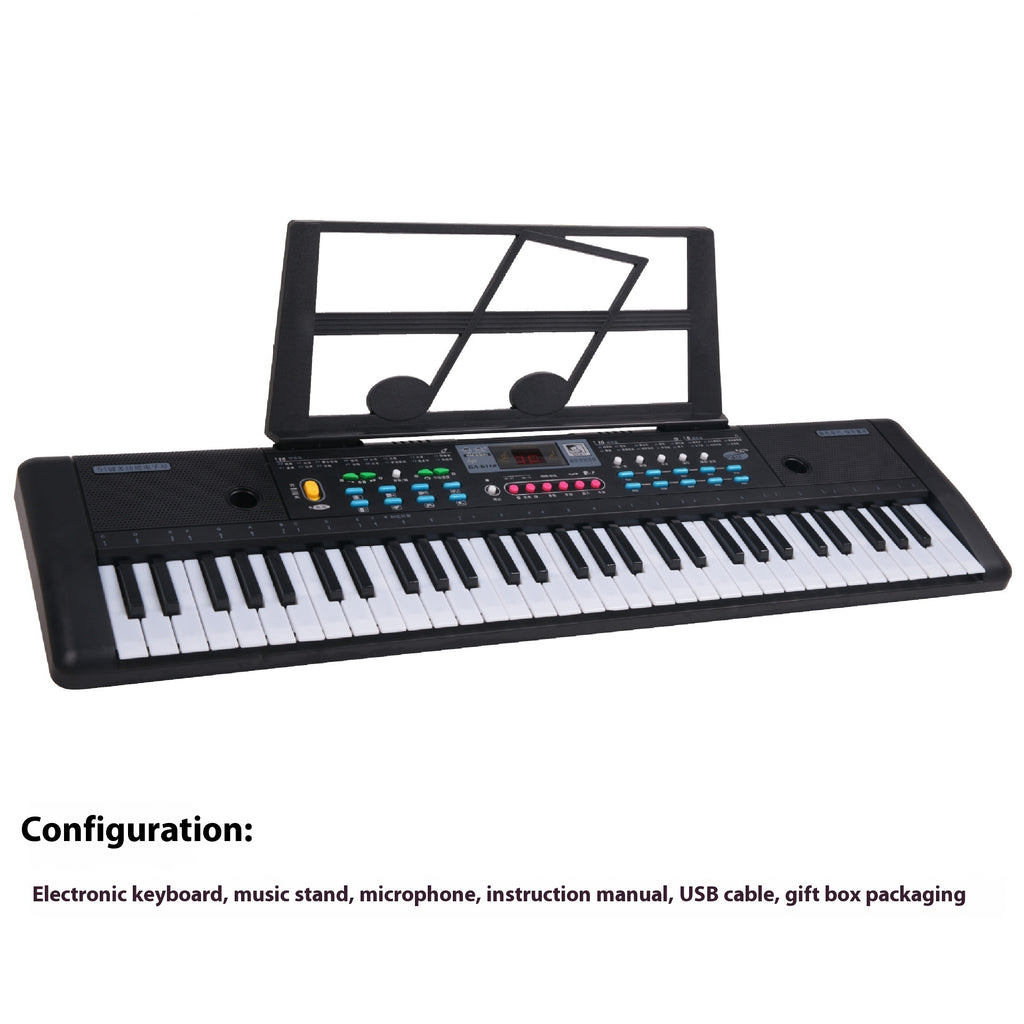 61 Key Children's Music Electronic Keyboard Puzzle Little Piano Pattern With Microphone