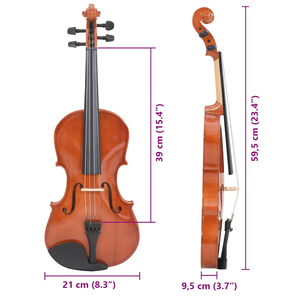 Premium Student Violin Outfit with Bow, Case, and Chin Rest