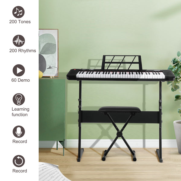 61 Key Electronic Keyboard With Light Up And Support, Stool Set, AM Not Available For Sale